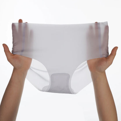 6PCS Summer Ice Silk Seamless Underwear Ladies Summer Ultra-thin Sense Quick-drying Pants Briefs Panties M-XL