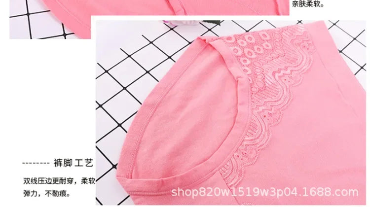 Plus Size Women's Lace Cotton Briefs 5XL 6XL Sexy Comfortable Panties for Full Figure Mature Ladies Soft Breathable Underwear