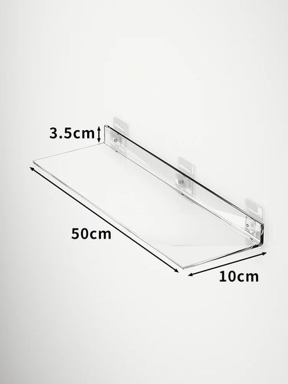 Acrylic Wall Storage Rack - No Drill Bathroom  Kitchen Organizer with Strong Adhesive