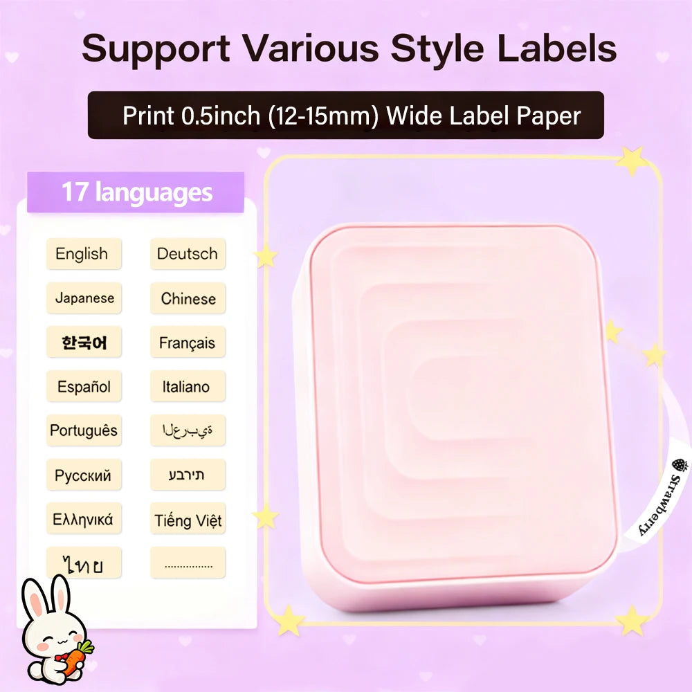Marklife M1 Mini Self-adhesive Label Printer Portable Thermal Printer Inkless Bluetooth Labeling Machine Stickers Labels Maker
