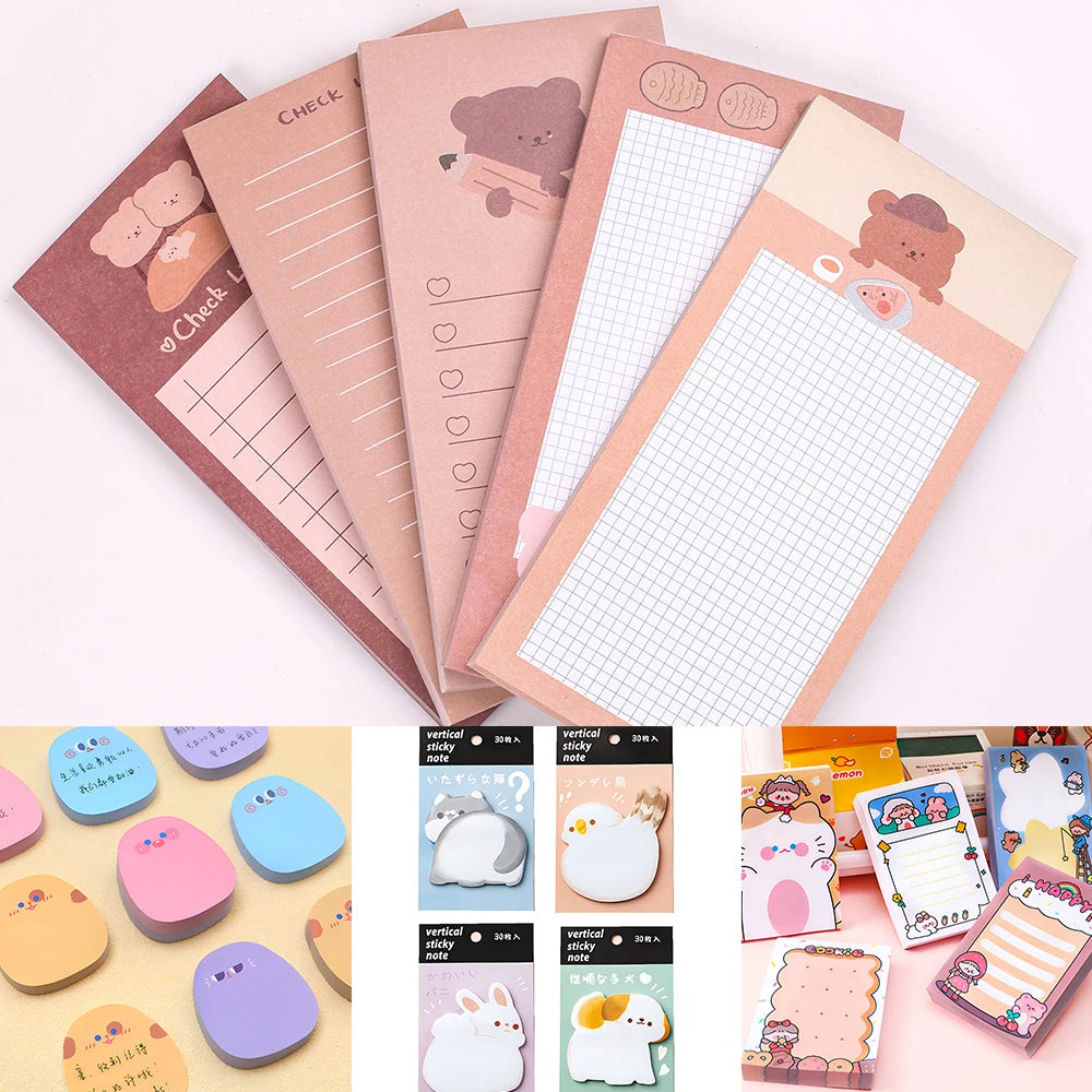 Kawaii Sticky Notes - Cute Journaling Memo Pads for To-Do Lists and Planning