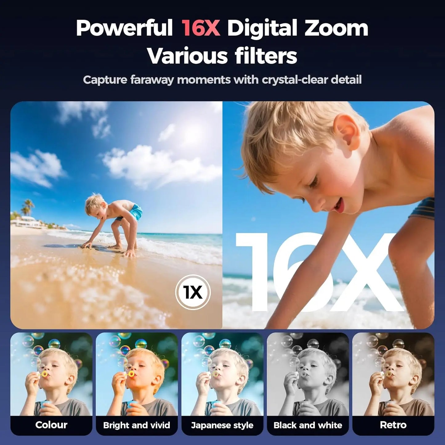 4K Digital Camera - 64 Megapixel Portable Camera With 16x Digital Zoom & Rotating Flip Screen