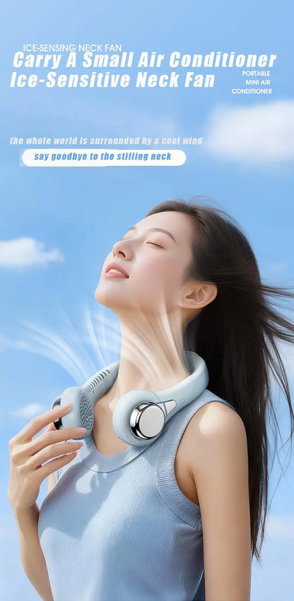 Neck-Hanging Fan Portable Summer Air Cooler USB Cooling Fan + Summer Personal Cooling Fan Hands-Free Fan/Wearable/Suitable for Outdoor Activities/Sports/Kitchen/Office