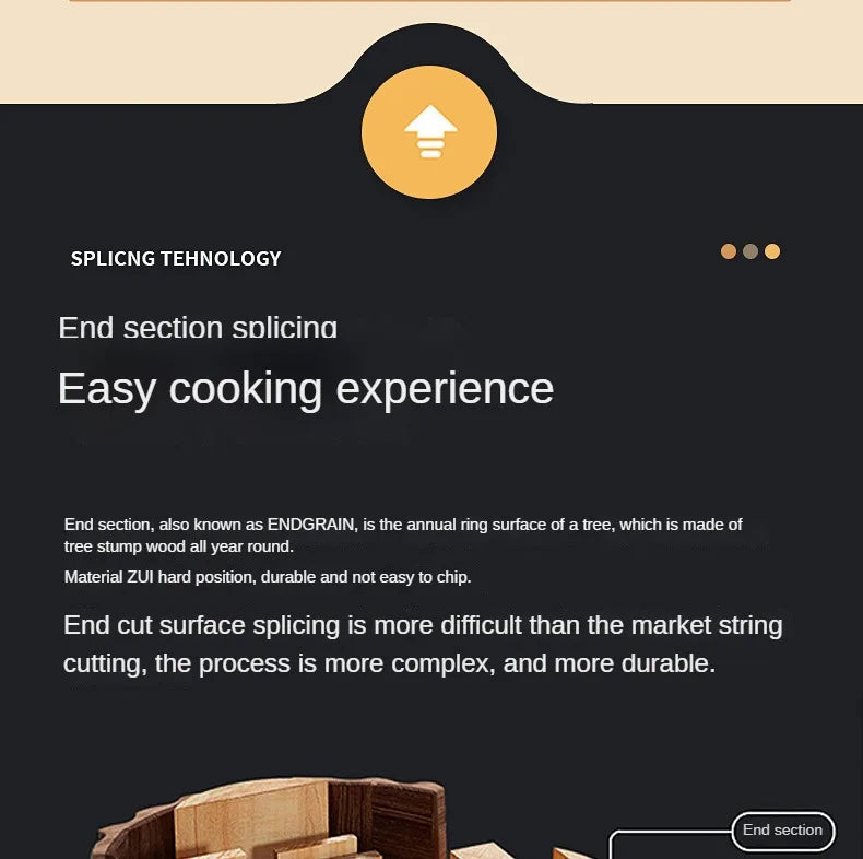 Premium Acacia Cutting Board – Double Sided Wooden Kitchen Chopping Block, Damp Proof & Water Draining