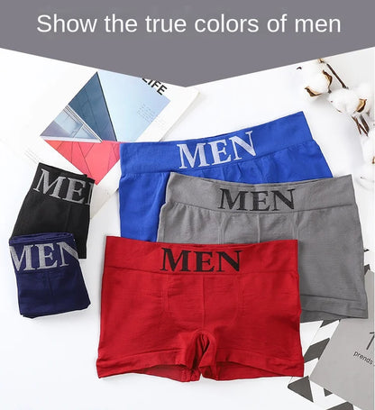 5PCS Thin High Elastic Men's Boxers Comfortable Plain Color Boxer Briefs Breathable Solid Underpants for Men