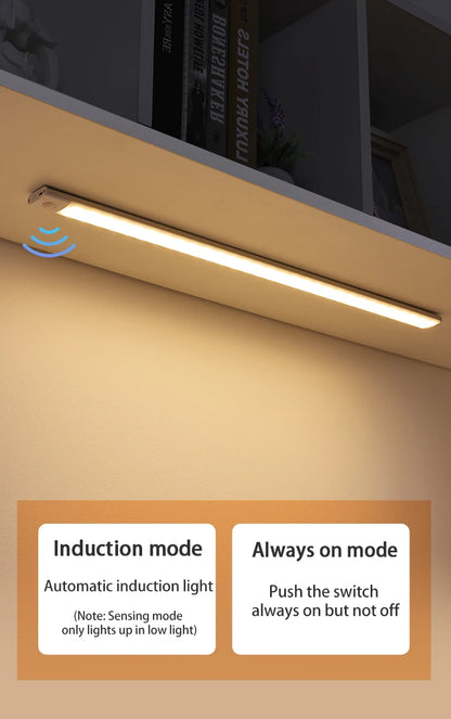 Motion Sensor Light Wireless LED Night Light USB Rechargeable Night Lamp Cabinet Wardrobe Lamp Under Backlight For Kitchen Led