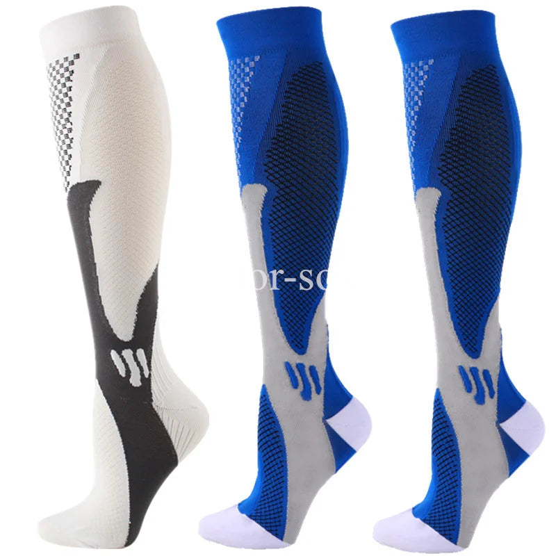Compression Sports Socks - 3 Pairs Anti Slip Knee High Socks for Football & Basketball