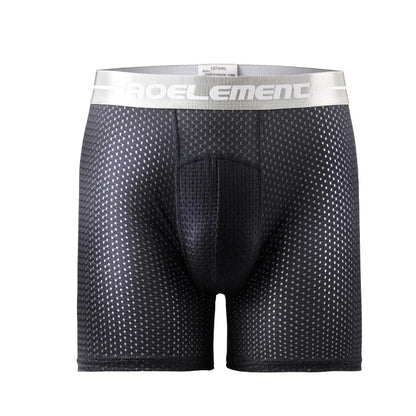 5-Pack of Ice Mesh Sports Underwear for Men, Anti-Wear Leg Running, Five-Point Extended Fitness Anti-Wear Crotch Extended Boxer