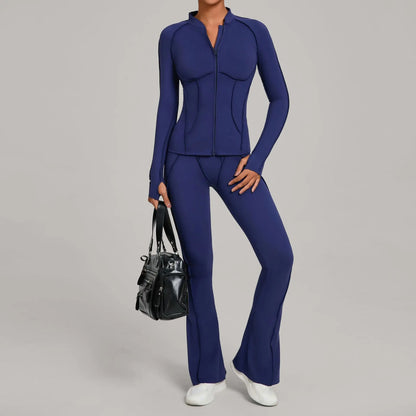 Seamless Yoga Sets – High Waist Leggings & Backless Bra Suit | Breathable Fitness Wear