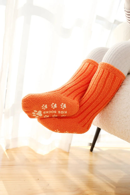 Kids Socks Thick Cold Winter Socks Super Warm Baby Snow Socks Christmas Gifts Coral Fleece Silicone Non-slip Floor Socks