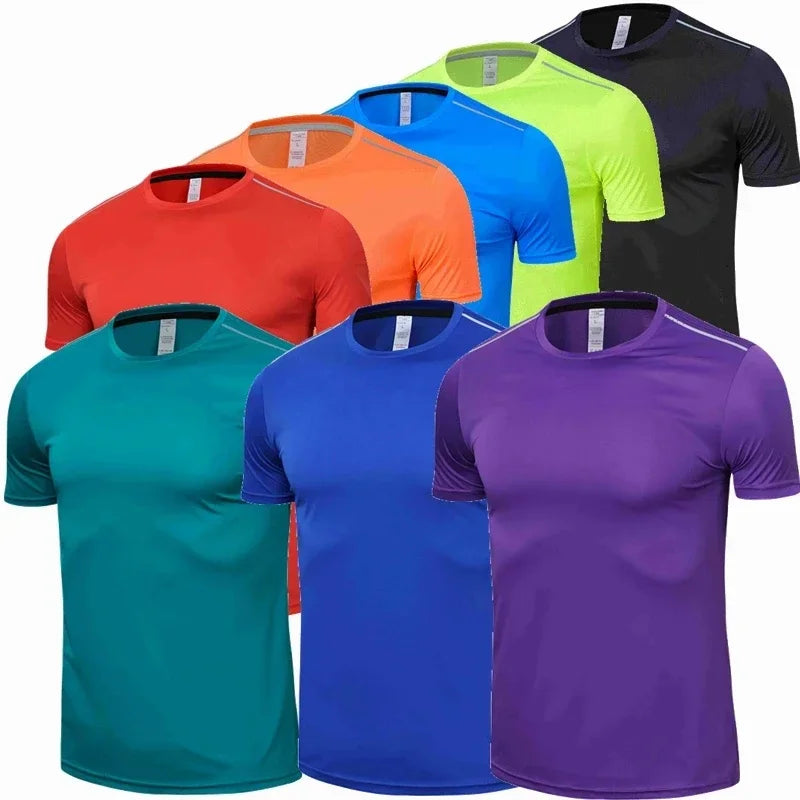 Men Women Quick Dry Short Sleeve Sport T Shirt Gym Jerseys Fitness Shirt Trainer Running T-Shirt Teenager Breathable Sportswears