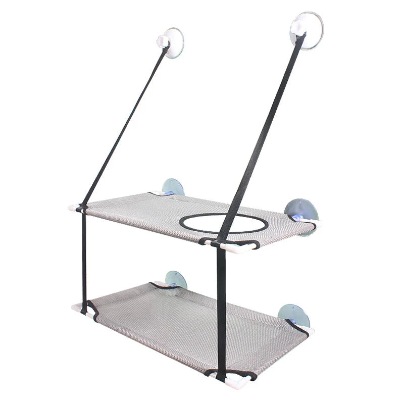 Cat Hammock Window Bed Kitten Sunny Seat Hanging Mount Beds Cat Sofa double-decker tunnels Suction Cup Wall Pet Hanging Winter