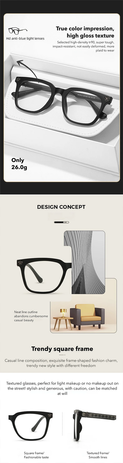 Reading Glasses Men - KANSEPT Rectangle Eyewear with Blue Light Lenses & Anti-Reflective Coating