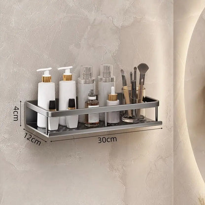 Aluminum Corner Shower Shelf - Wall-Mounted No-Drill Shampoo Storage Rack