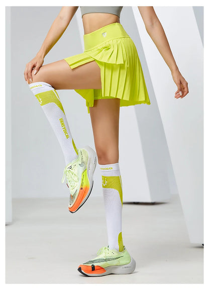 Women Sports Mini Pleated Skirt Golf Tennis Skirts High Waist Double Layer Gym Fitness Running Yoga Athletic Workout Skort