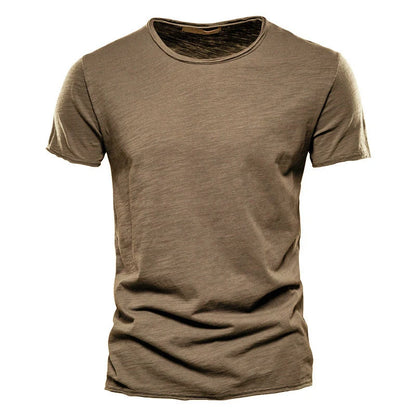 Cotton Men T-Shirt - V-Neck Slim Fit Tee | Breathable Lightweight Summer Top