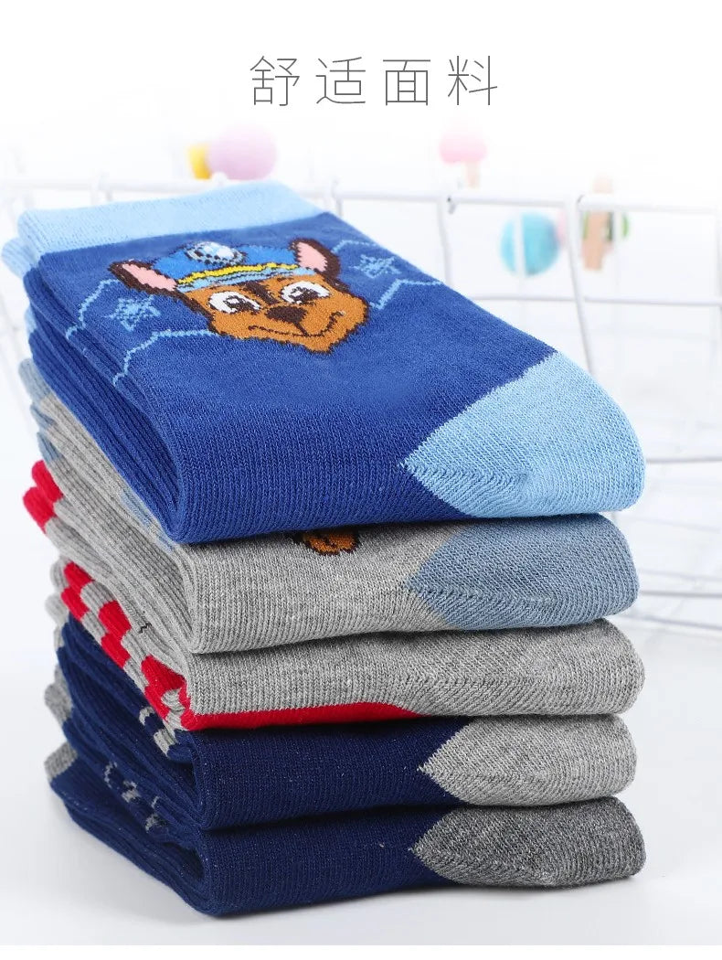 5 Pairs /Lot Genuine Paw Patrol Chase Skye Ryder Baby Boys Girls Soft Colorful Socks For Kids Breathable Toddler Warm Socks