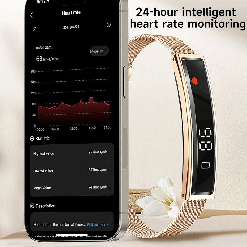 LIGE Ladies Smart Bracelet Men Health Sleep Heart Rate Monitoring Fashion Sports Band Fitness Tracker Smart Wristwatch For Women