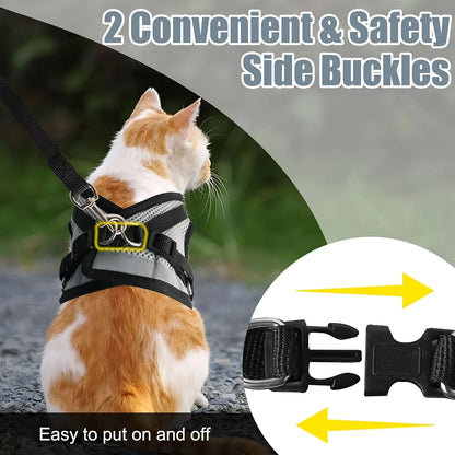 Pets Collar, Harness, Cats Pet Products Kitten Accessories Goods Kittens Harness Leash Things Breast-band Supplies For Cat Home