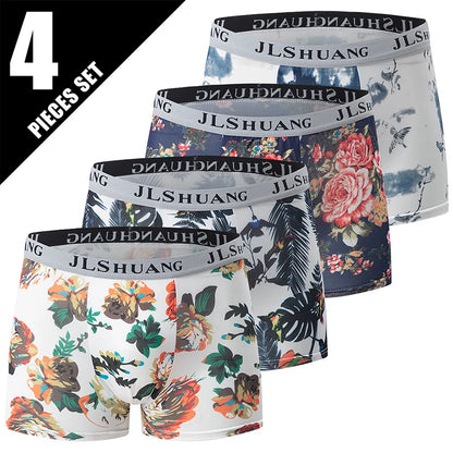 4/10 Piece Set Of Men's Casual And Fashionable Underwear Comfortable Boxer Shorts Youth Plus Size Sports Cycling Elastic Shorts