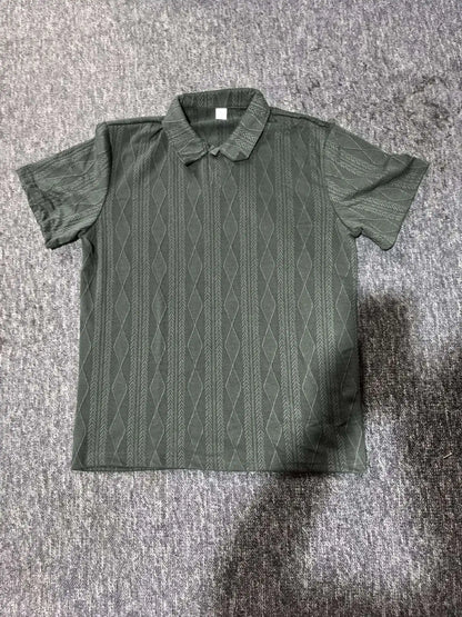 Knitted Polo Shirt – Men's Retro Summer Lapel Tee | Breathable Lightweight Top