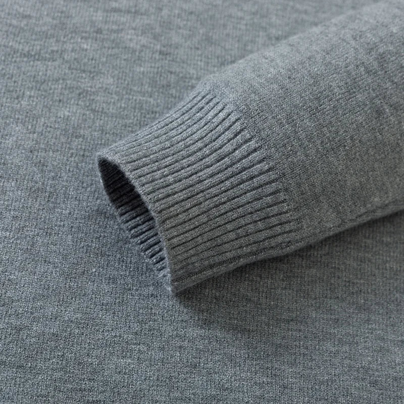 New Sweatwear Men's Half Neck Basic Solid Color Sweaters Round Neck Elastic Pullovers Warm Autumn Knitted Oversized Sweater Men