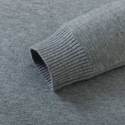 New Sweatwear Men's Half Neck Basic Solid Color Sweaters Round Neck Elastic Pullovers Warm Autumn Knitted Oversized Sweater Men