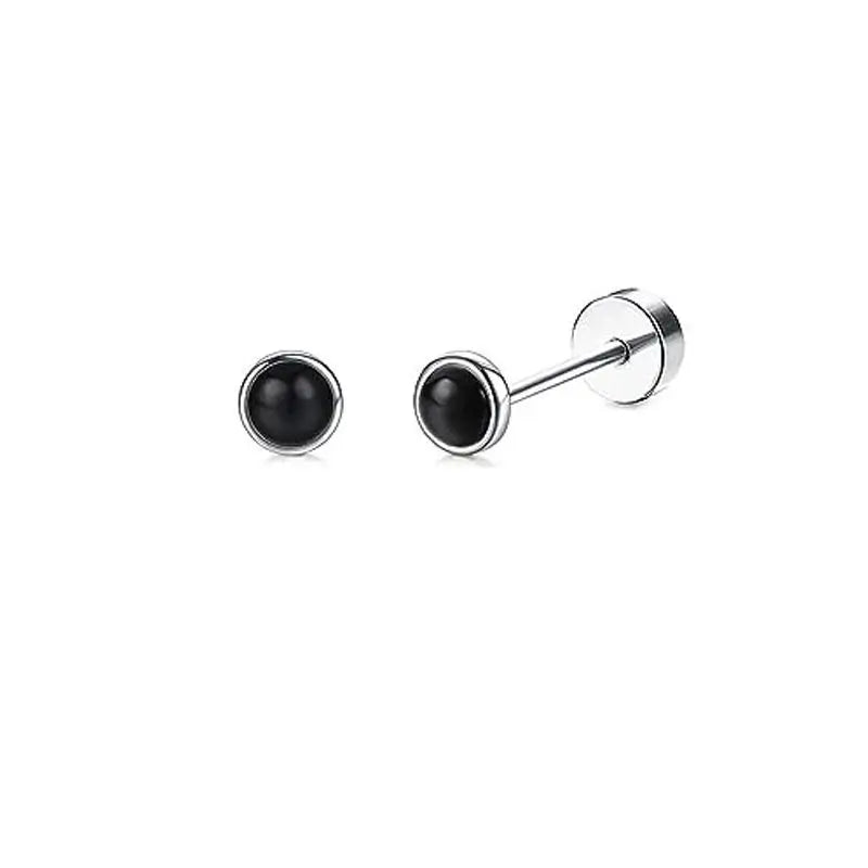 Stainless Steel Stud Earrings – Heart Moon Cartilage Ball Studs for Women’s Body Piercing