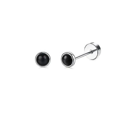 Stainless Steel Stud Earrings – Heart Moon Cartilage Ball Studs for Women’s Body Piercing