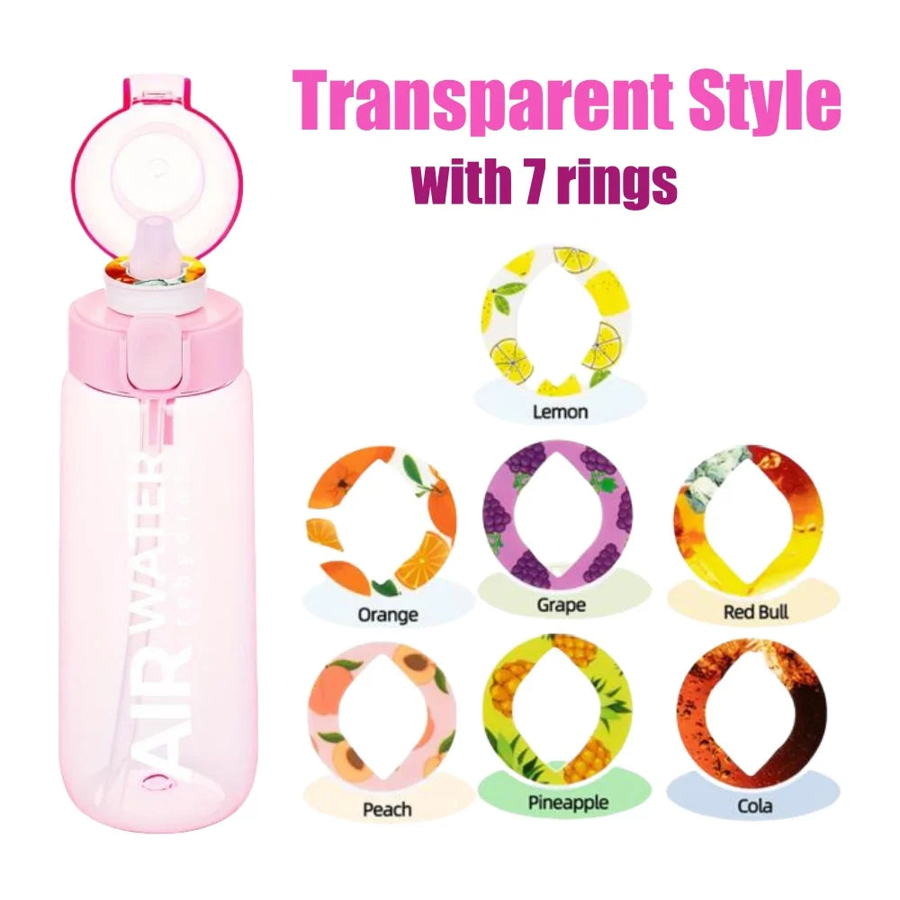 Fruit Flavor Water Bottle – BPA Free Sports Cup with 7 Fruit Pods, 750ml