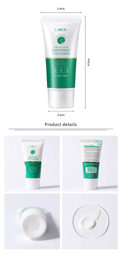LAIKOU Centella Soothing Facial Cleanser Amino Acid BlackHead Remove Oil-Control Moisturizing Soften Face Skin Care Products