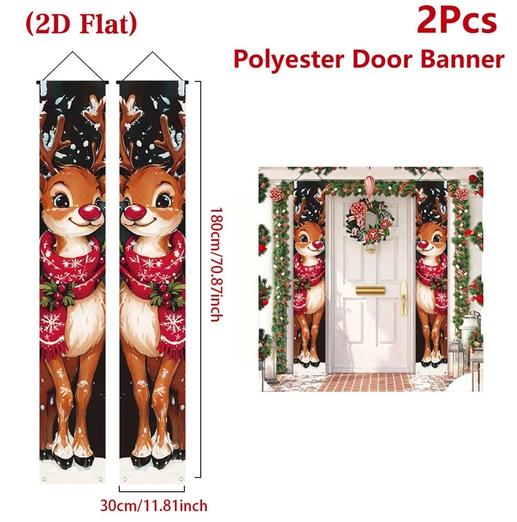 Christmas Door Banner - Festive Xmas Hanging Sign | Holiday Party Decoration 2025