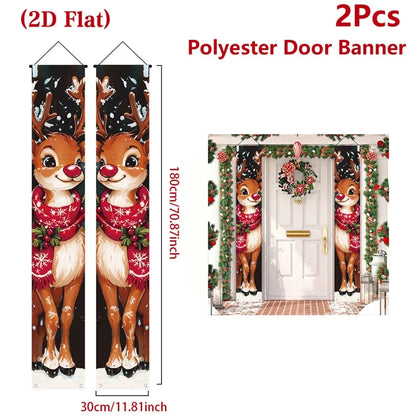 Christmas Door Banner - Festive Xmas Hanging Sign | Holiday Party Decoration 2025
