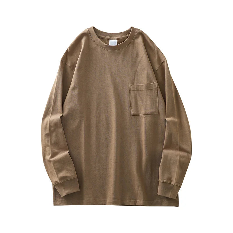 Men's Long Sleeve T Shirt - DUKEEN Heavyweight Cotton Crew Neck Casual Tee