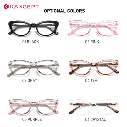 Computer Glasses Women | Anti Glare Cat Eye Reading Glasses With Clear Lenses & Plastic Frame