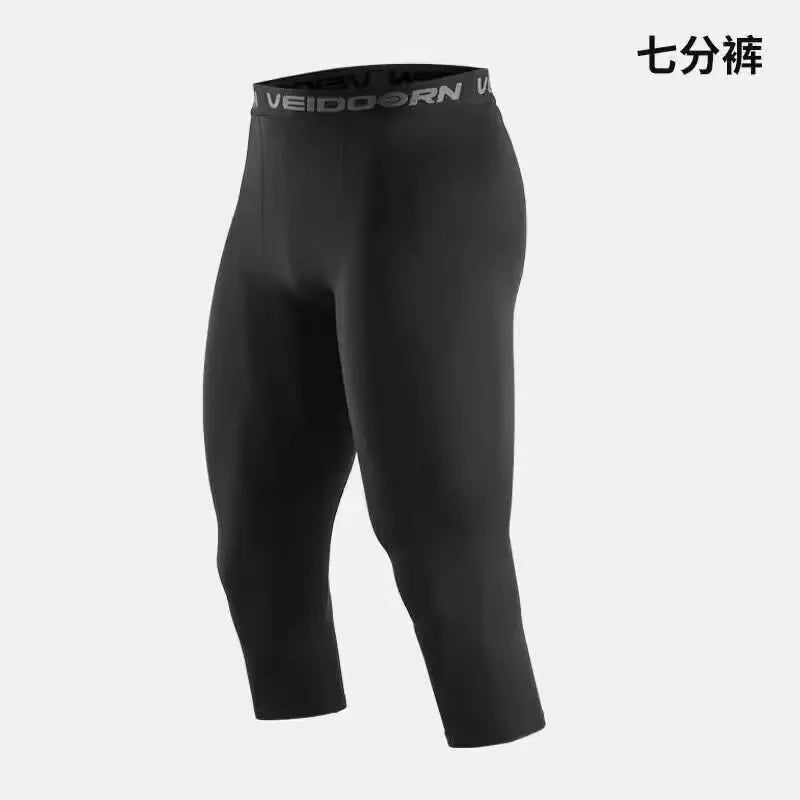 Mens Compression Tights - Athletic Workout Pants | Quick Dry Running Base Layer