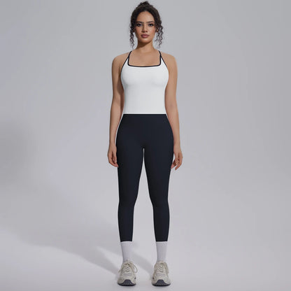 Quick Drying Legging Outdoor Running Yoga Set for Womans High Waisted Push Up Female Pants Gym Sexy Beautiful Back Vest Yoga Set