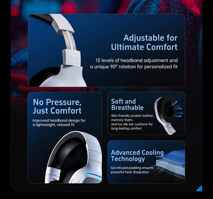 ATK M1 Game Headset Three Mode Wireless Headworn PS5  PC Gaming Headset Microphone Virtual 7.1 Surround Noise Reduction Headset