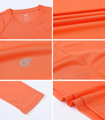 Men UPF 50+ Long Sleeve T-Shirt, Rash Guard Breathable Tops, Pullover Shirt for Sport Fishing Hiking Running Beach Surfing
