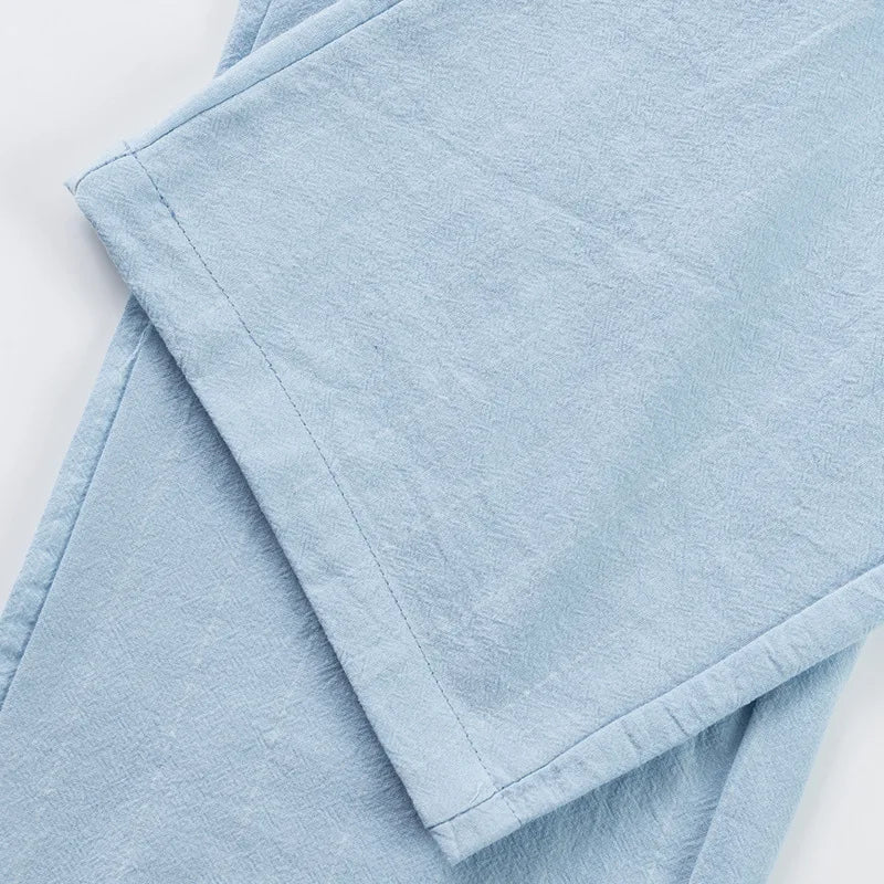 Linen Casual Pants - Men’s Striped Straight-Leg Breathable Loose Trousers for Spring