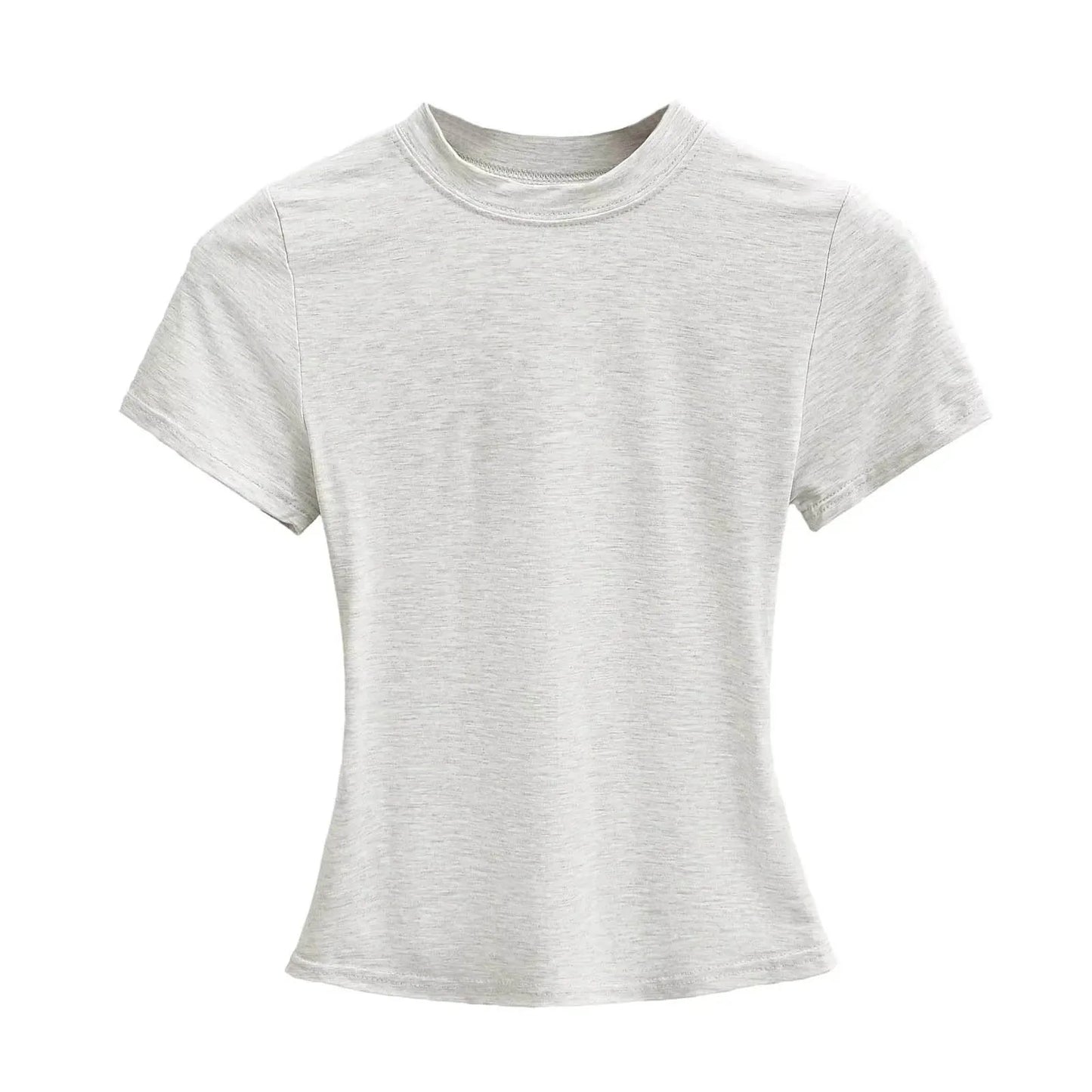 Women's Slim T-Shirt – Casual Solid Y2K Short-Sleeve Top