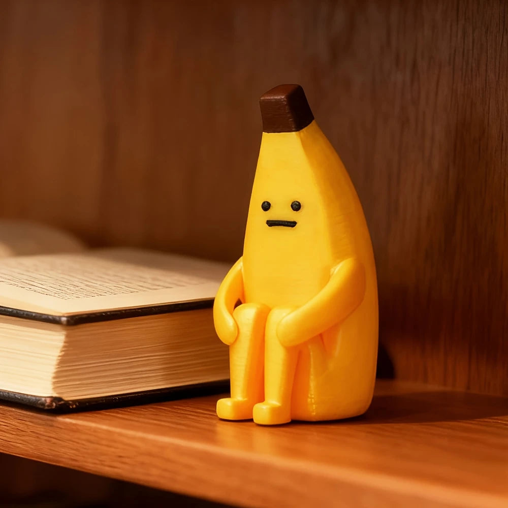 Anxious Banana 3D Printed Figurines – Durable Pla Decor for Home, Office & Car, Giftable (1/2/3Pcs)