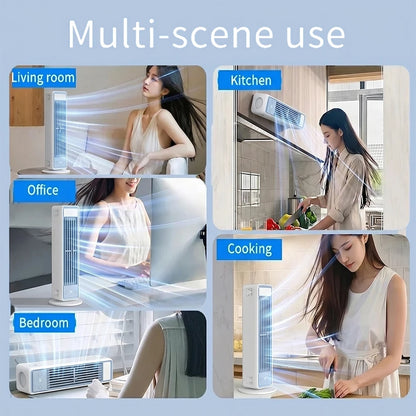 Portable Air Conditioner Fan 3600mAh Quiet Desktop Tower Fan Wall Circulating Fan 0-100 Speeds Adjustable Cooling Fan for Home