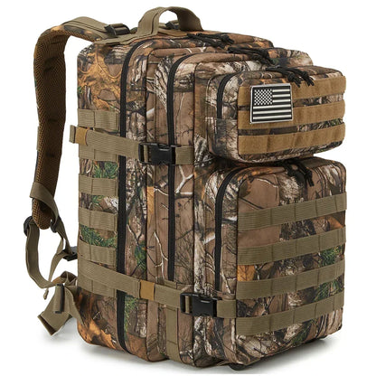 45L Tactical Backpack - Large Capacity Outdoor Hiking  Camping Bag for Men  Women