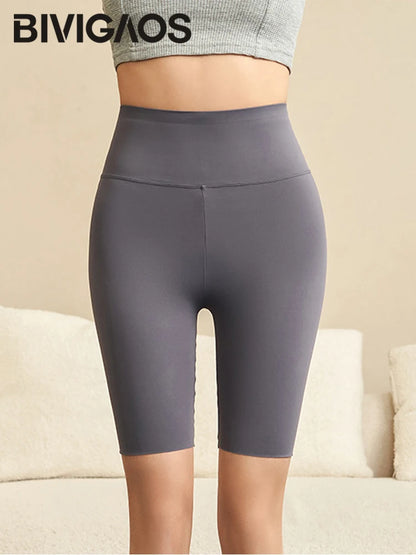 BIVIGAOS Summer Shark Biker Shorts Women High Waist Knee Short Leggings Bodybuilding Sexy Shorts Running Sports Cycling Shorts