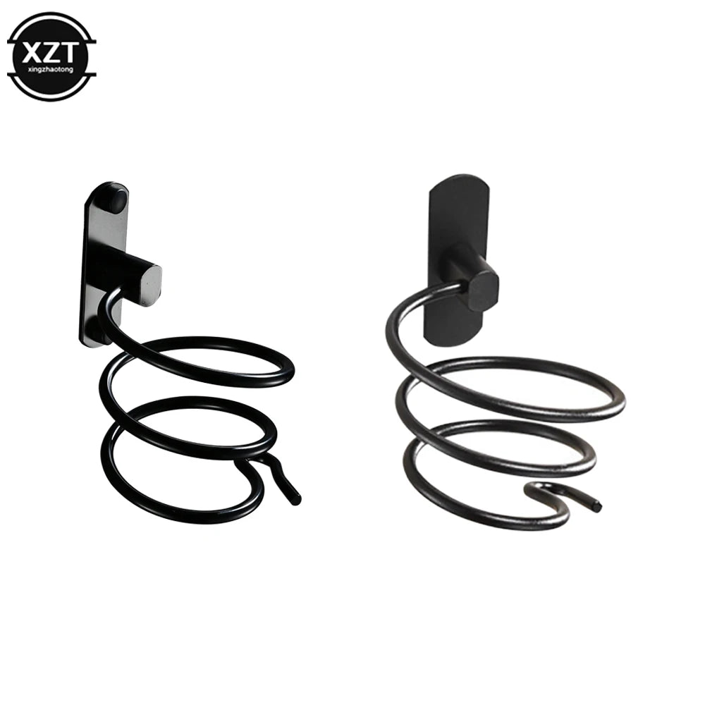 Hair Dryer Organizer Rack - Wall Mounted Aluminum Holder for Hairdryer and Straightener