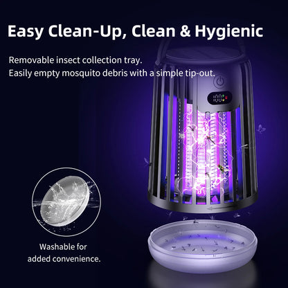 Solar Garden Light Fly Zapper Outdoor Solar Powered with Rechargeable Insect Fly Trap Garden Mosquito Killer Lamp Street Light
