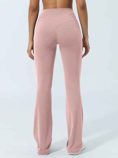 V-Cross Fitness Flare Pants Lifting Buttocks Cross Waist Yoga Sport Leggings Gym Outdoor Acticewear Workout Wide-Leg Pants