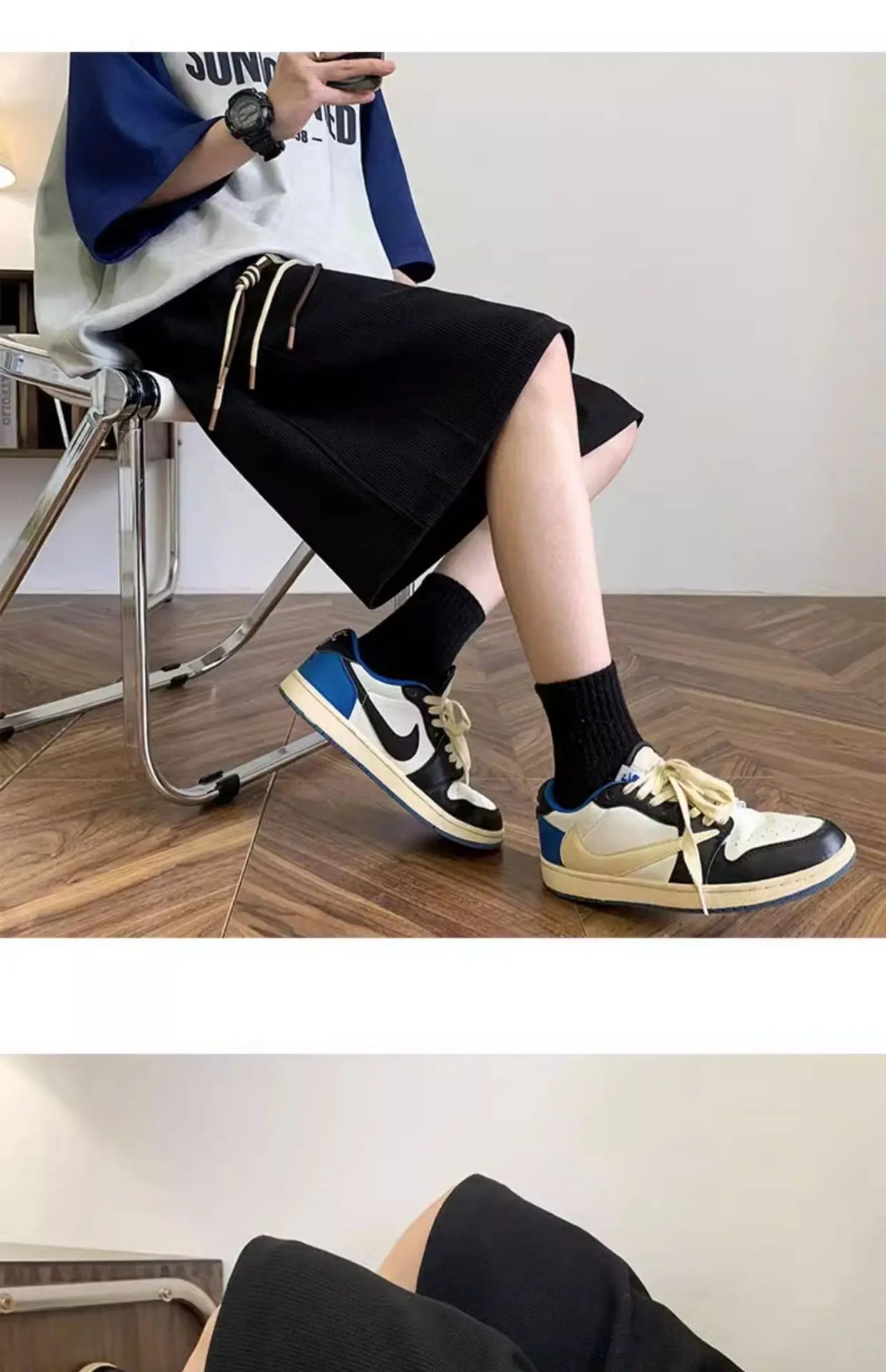 Korean Summer Men's Running Shorts Gym Wear Fitness Workout Shorts Sport Pants Tennis Basketball Soccer Training Waffle Shorts
