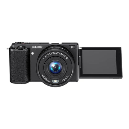 4K Digital Camera - 12X Optical Zoom Flip Screen Selfie Vlog Camcorder With Microphone